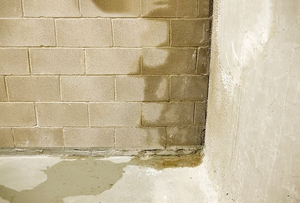 Basement wall leaking water