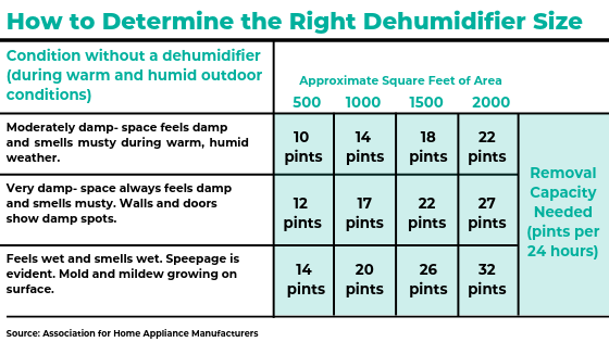 How to Determine the Right Dehumidifier Size