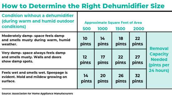 How to Determine the Right Dehumidifier Size