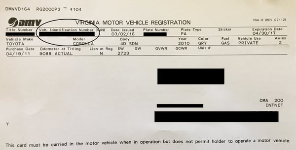 d m v vehicle registration